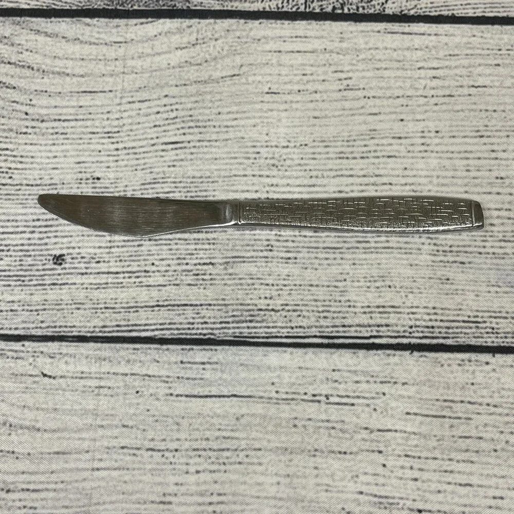 Vintage TWA Airline Stainless Steel Basketweave Table Knife 7